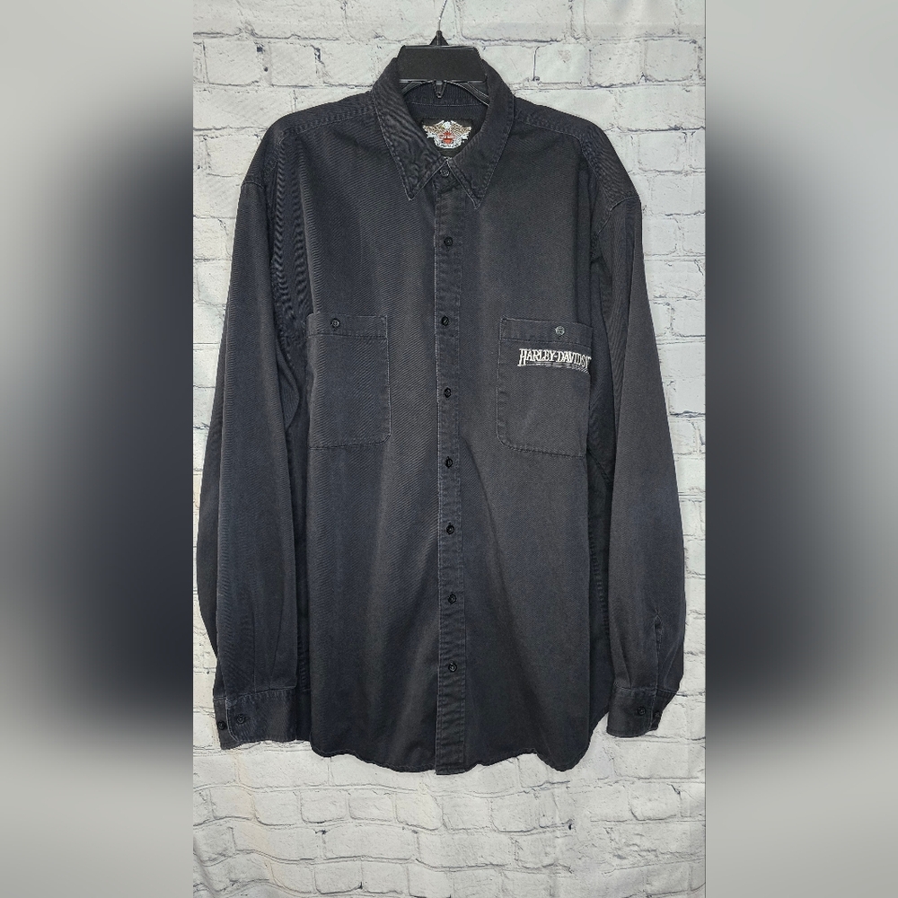 Harley Davidson Men's Long Sleeve‎ Button Down Shirt Size XL Tall